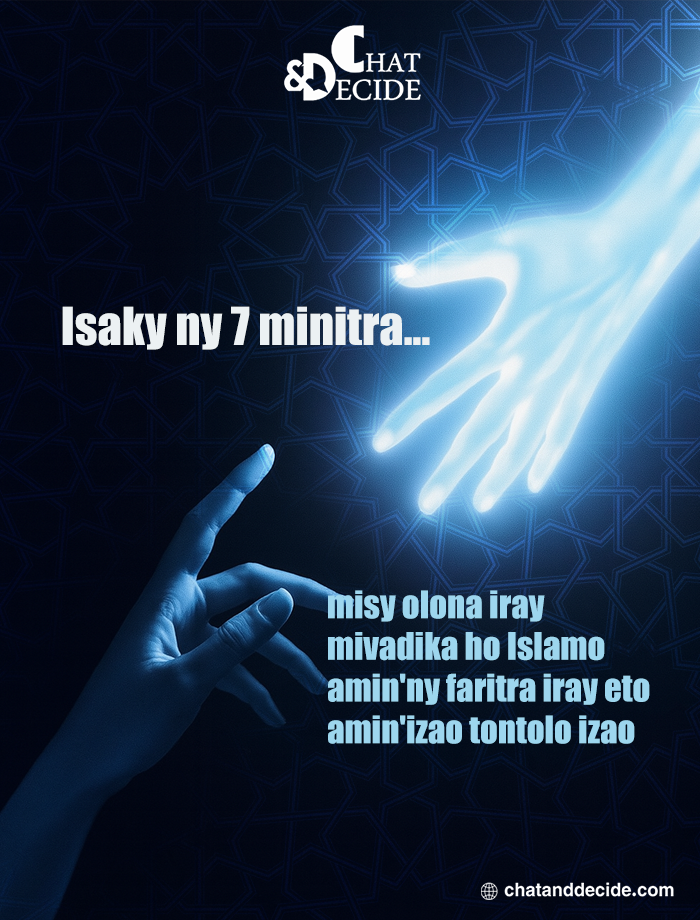 Isaky ny 7 minitra... misy olona iray mivadika ho Islamo amin'ny faritra iray eto amin'izao tontolo izao.