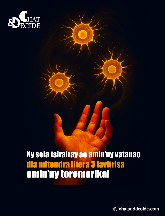 Ny sela tsirairay ao amin'ny vatanao dia mitondra litera 3 lavitrisa amin'ny toromarika!